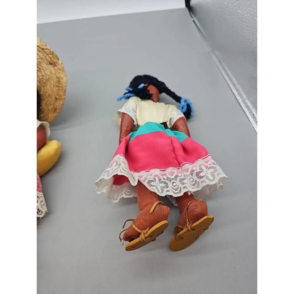Vintage Mexican Folk Art Oil Cloth Peasant 10